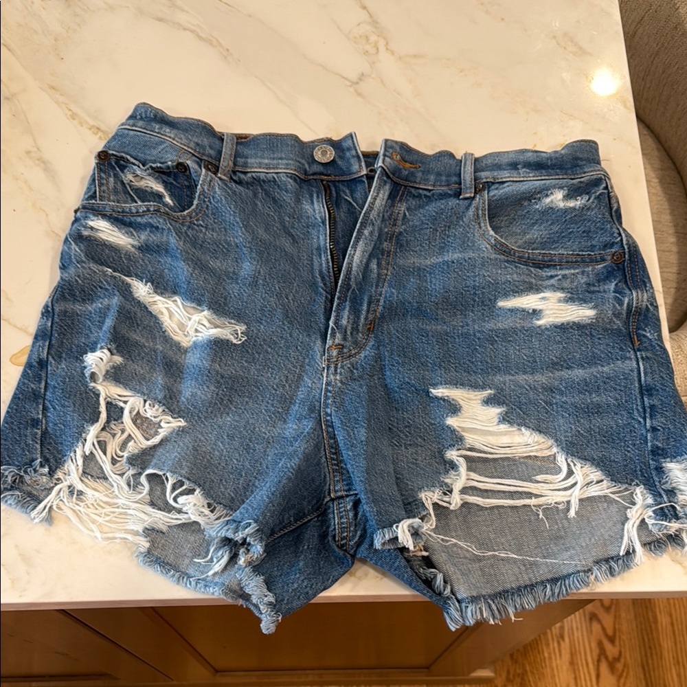 Distressed Denim Shorts